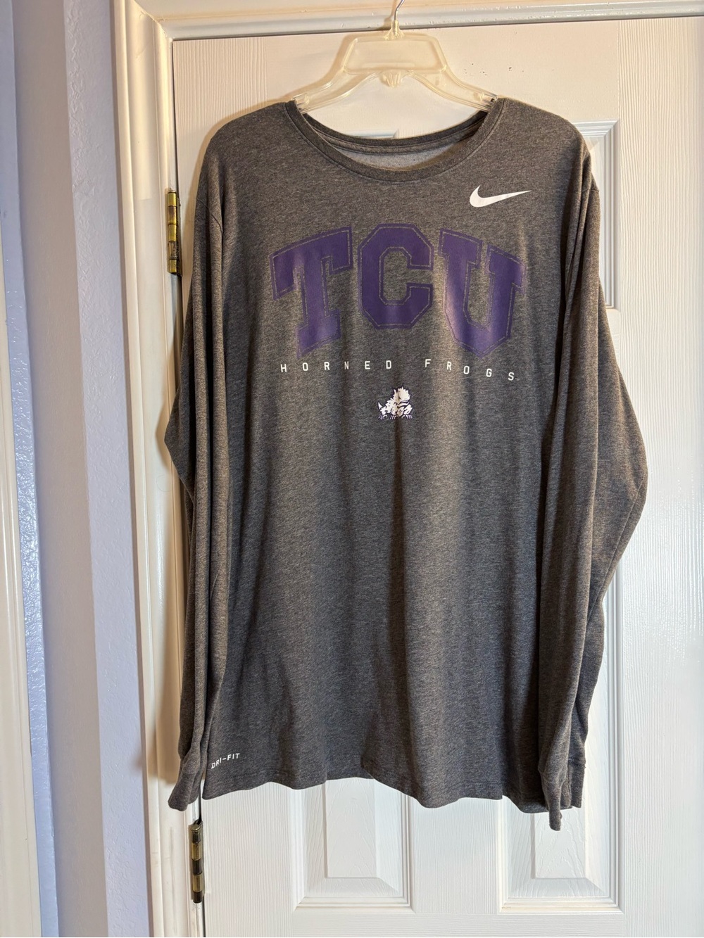 Nike Gray & Purple TCU Long Sleeve Shirt